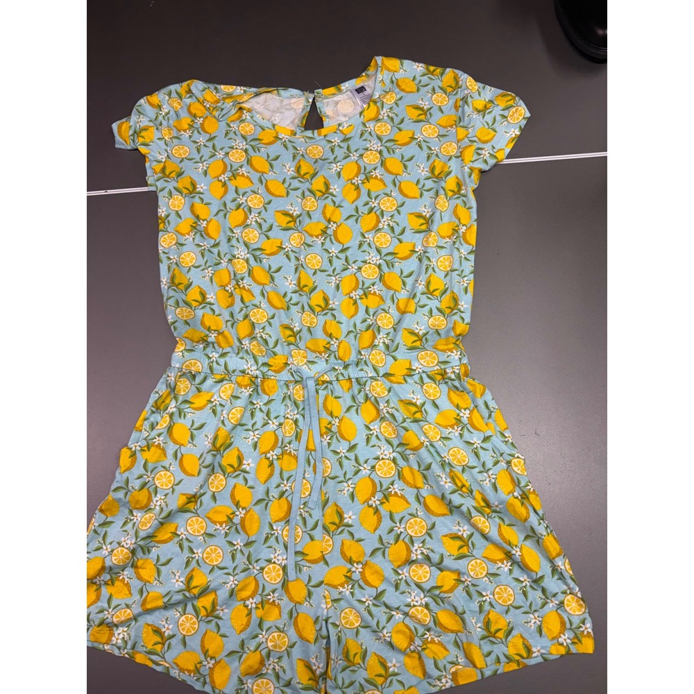 Alexs Lemonade Stand Womens Lemon Print Romper Size L dopamine‎ vacation beach